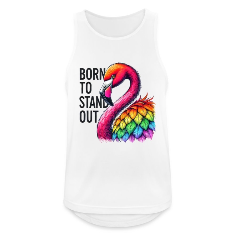 flamingo-in-pride-farben-maenner-tank-top-atmungsaktiv-weiss