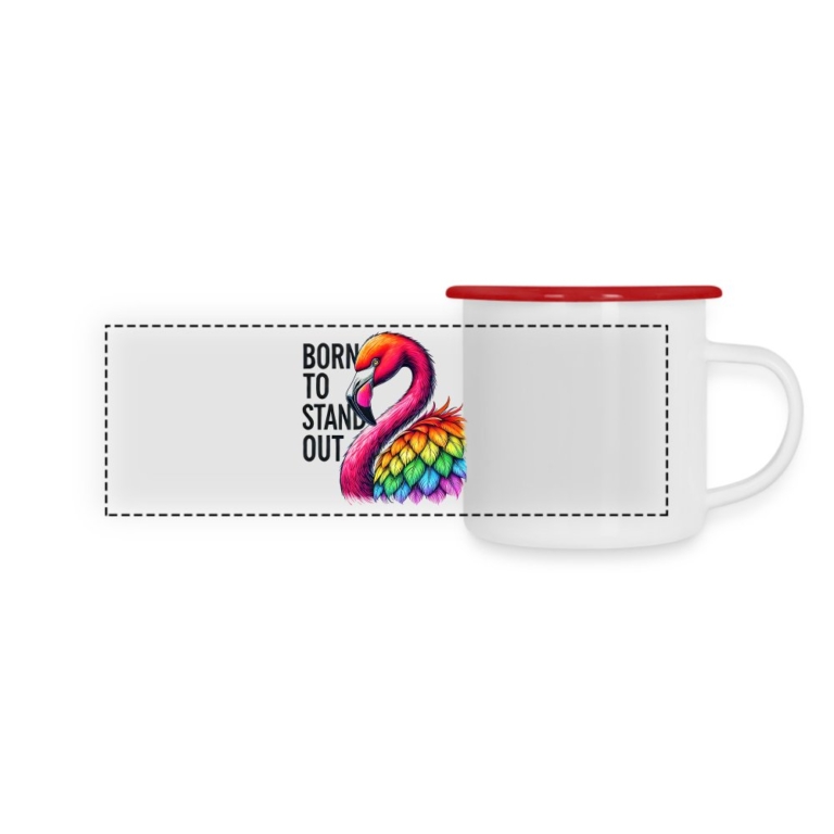 flamingo-in-pride-farben-panorama-emaille-tasse-weiss-rot