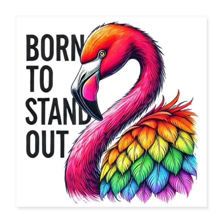 flamingo-in-pride-farben-poster-40x40-cm-weiss