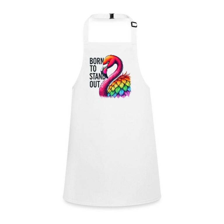 flamingo-in-pride-farben-schuerze-fuer-kinder-weiss