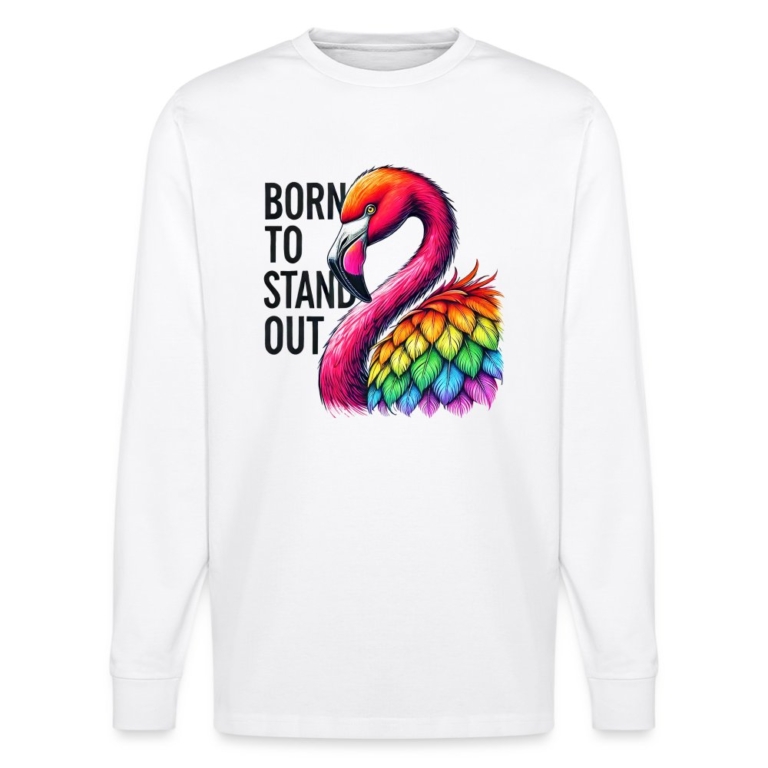 flamingo-in-pride-farben-stanleystella-unisex-bio-langarmshirt-shifts-dry-weiss