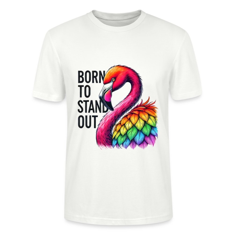 flamingo-in-pride-farben-stanleystella-unisex-bio-t-shirt-crafter-weiss
