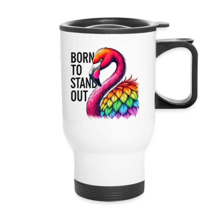 flamingo-in-pride-farben-thermobecher-mit-tragegriff-weiss