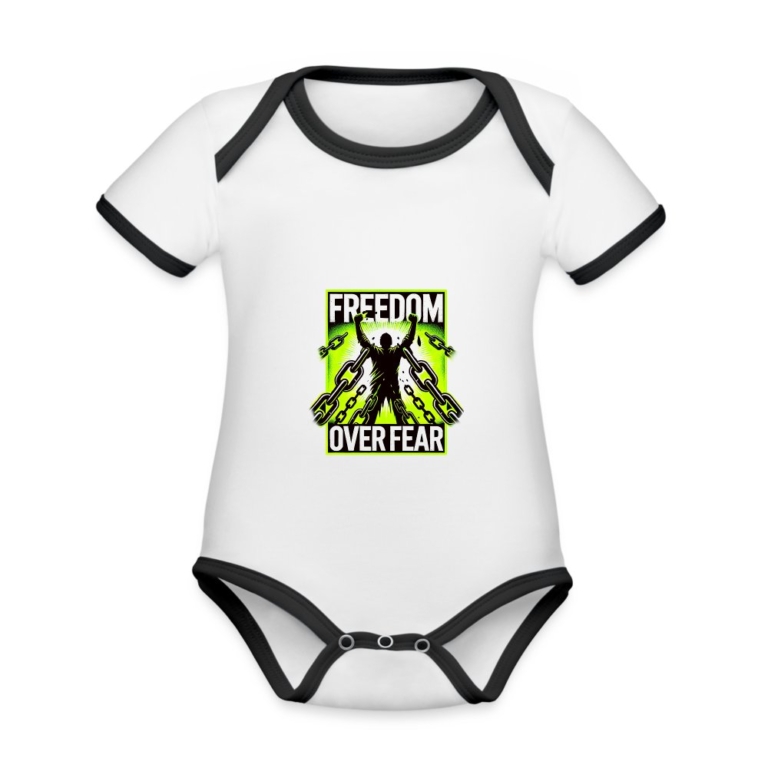 freedom-over-fear-baby-bio-kurzarm-kontrastbody-weiss-schwarz