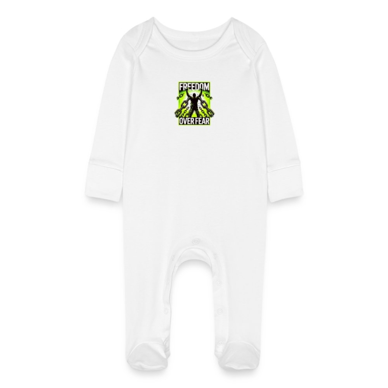 freedom-over-fear-baby-bio-schlafanzug-mit-kratzhandschuhen-weiss