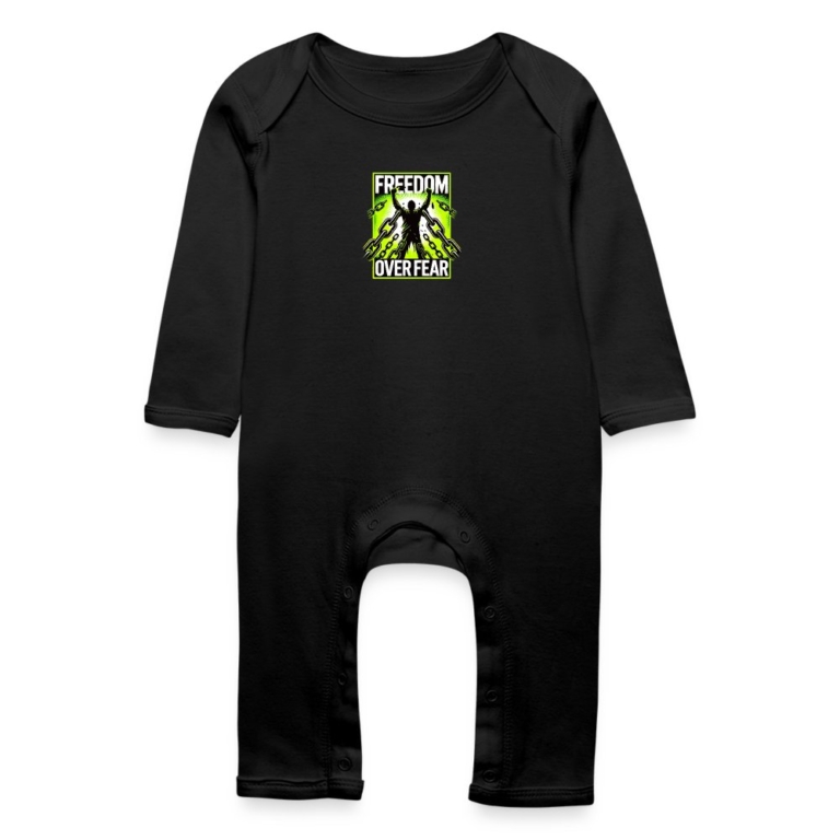 freedom-over-fear-baby-bio-strampler-schwarz