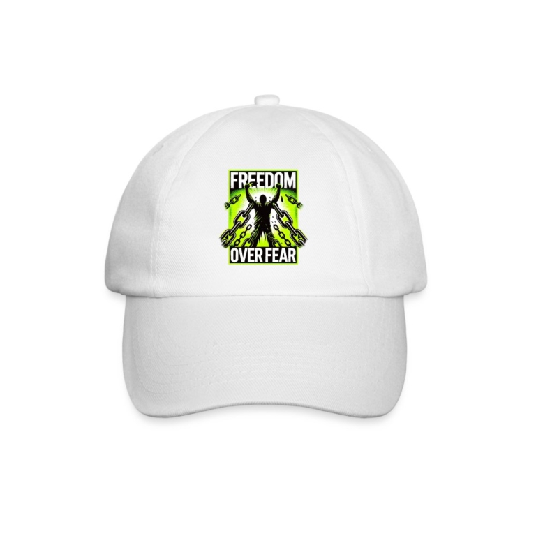 freedom-over-fear-baseballkappe-weiss-weiss