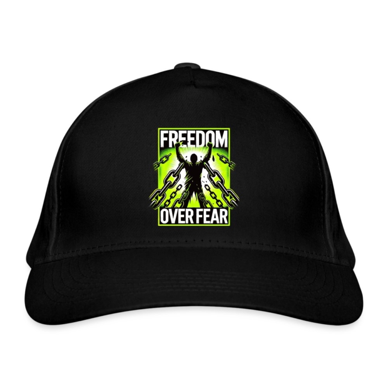 freedom-over-fear-bio-baseballkappe-schwarz