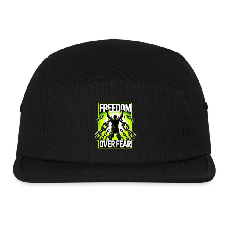 freedom-over-fear-canvas-camper-cap-schwarz