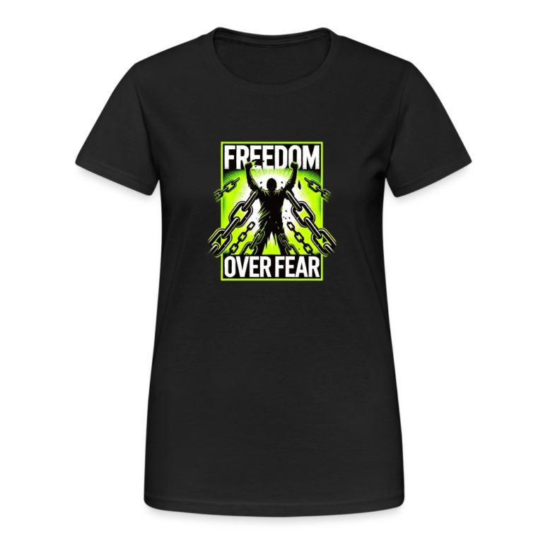freedom-over-fear-frauen-gildan-heavy-t-shirt-schwarz