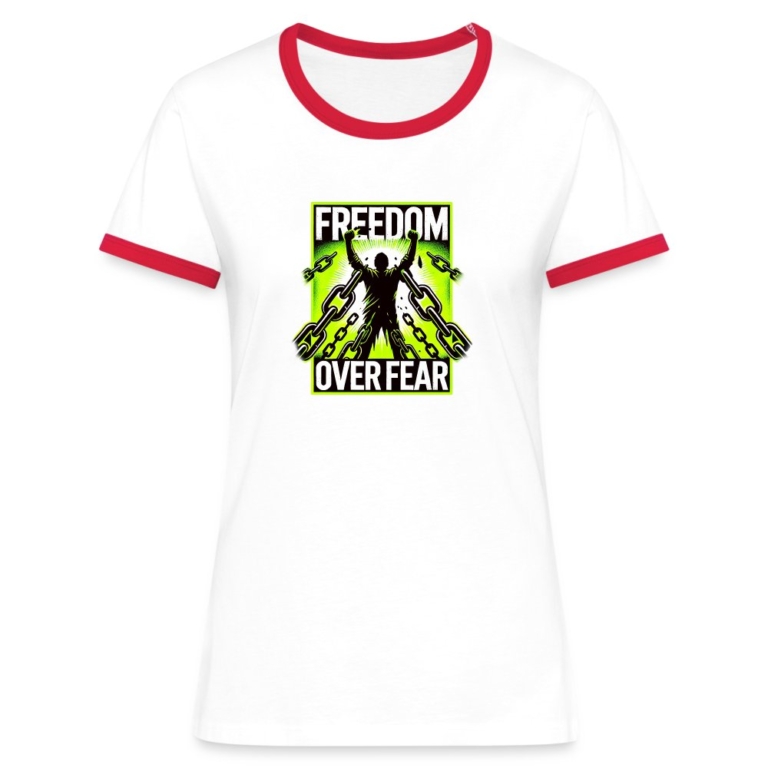 freedom-over-fear-frauen-kontrast-t-shirt-weiss-rot
