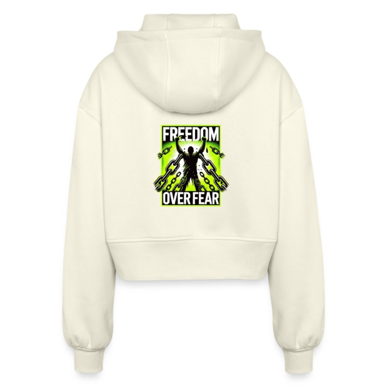freedom-over-fear-frauen-oversized-cropped-kapuzenjacke-natur