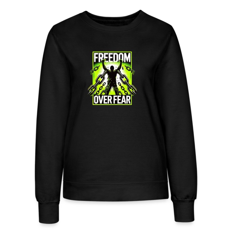 freedom-over-fear-frauen-sweatshirt-schwarz