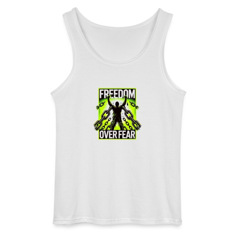 freedom-over-fear-gildan-maenner-tank-top-weiss