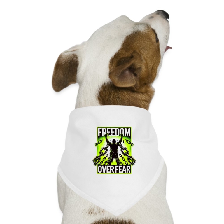 freedom-over-fear-hunde-bandana-weiss