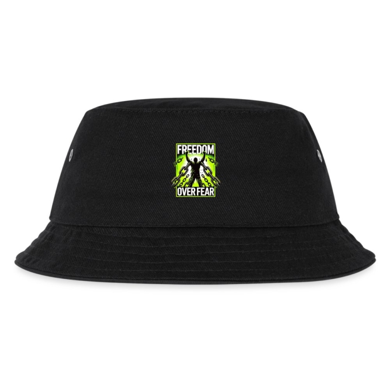 freedom-over-fear-kinder-bucket-hat-schwarz