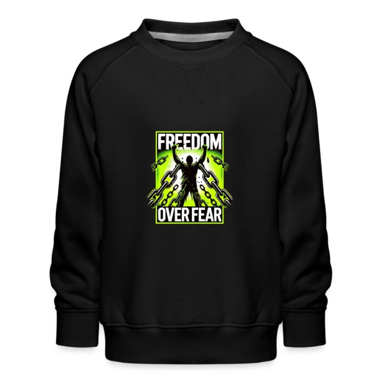 freedom-over-fear-kinder-premium-pullover-schwarz