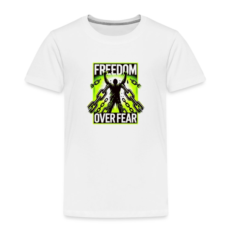 freedom-over-fear-kinder-premium-t-shirt-weiss