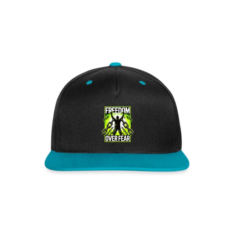 freedom-over-fear-kontrast-snapback-cap-schwarz-tuerkis