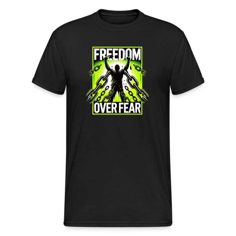 freedom-over-fear-maenner-gildan-heavy-t-shirt-schwarz