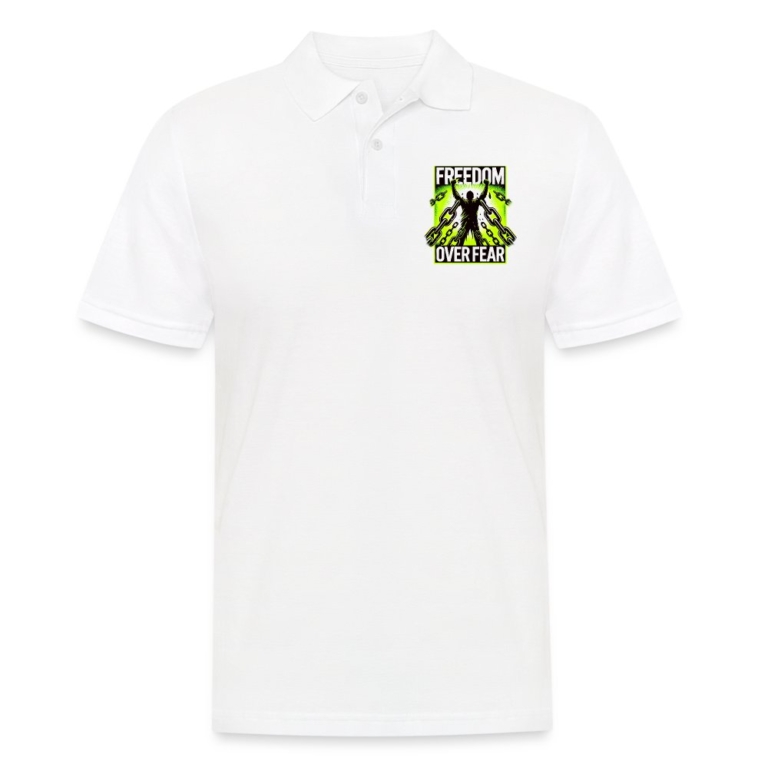 freedom-over-fear-maenner-poloshirt-weiss