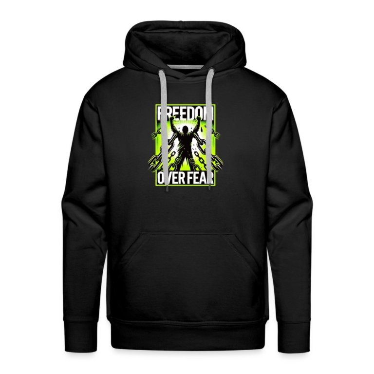 freedom-over-fear-maenner-premium-hoodie-schwarz