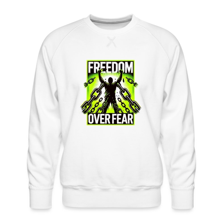 freedom-over-fear-maenner-premium-pullover-weiss