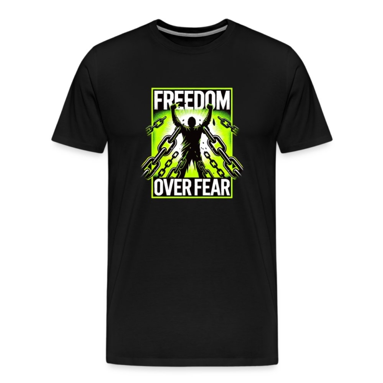 freedom-over-fear-maenner-premium-t-shirt-schwarz