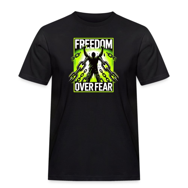 freedom-over-fear-maenner-workwear-t-shirt-schwarz