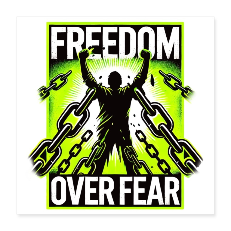 freedom-over-fear-poster-40x40-cm-weiss