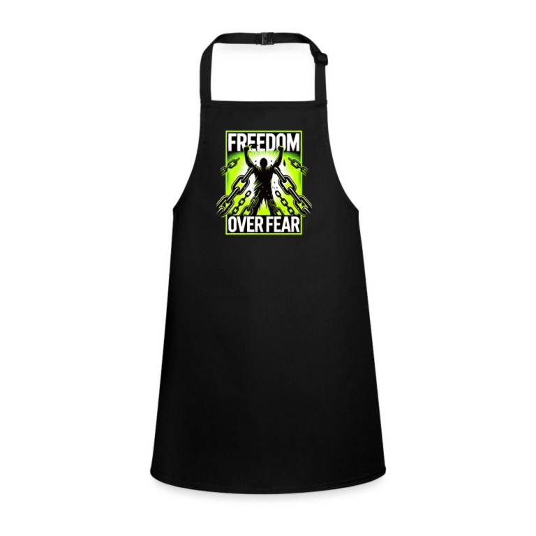freedom-over-fear-schuerze-fuer-kinder-schwarz
