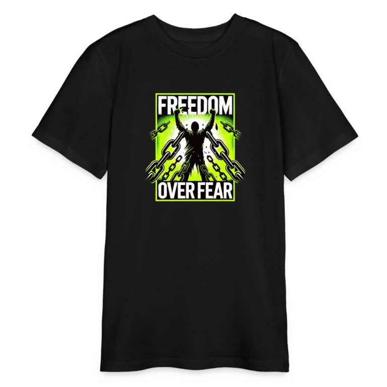 freedom-over-fear-stanleystella-bio-teenager-t-shirt-mini-creator-schwarz