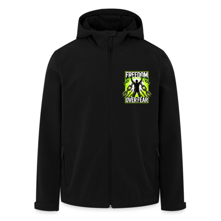 freedom-over-fear-stanleystella-maenner-recycled-softshell-jacke-discoverer-schwarz