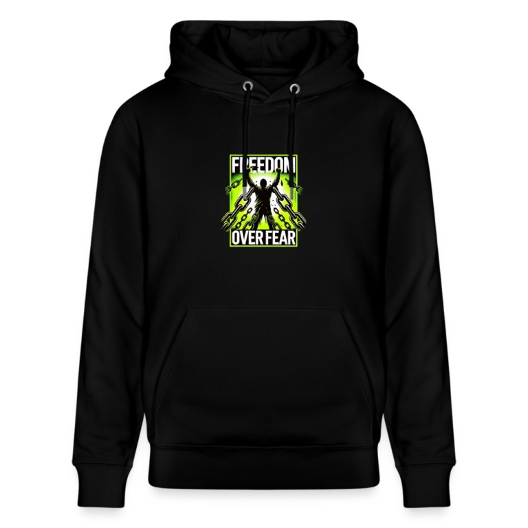 freedom-over-fear-stanleystella-unisex-bio-hoodie-cruiser-schwarz
