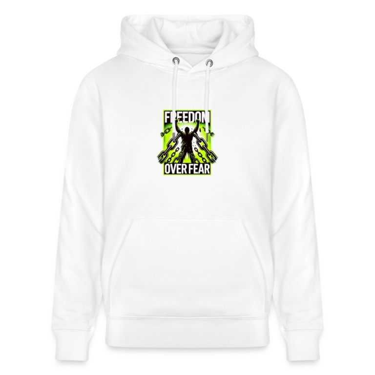 freedom-over-fear-stanleystella-unisex-bio-hoodie-cruiser-weiss