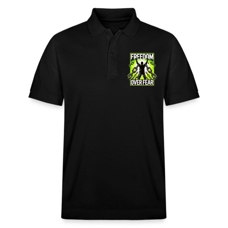 freedom-over-fear-stanleystella-unisex-bio-poloshirt-prepster-schwarz