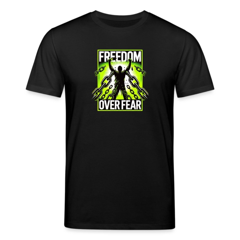 freedom-over-fear-stanleystella-unisex-bio-t-shirt-creator-schwarz
