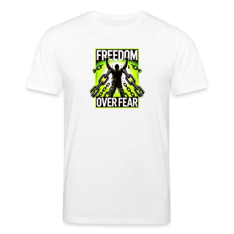 freedom-over-fear-stanleystella-unisex-bio-t-shirt-creator-weiss