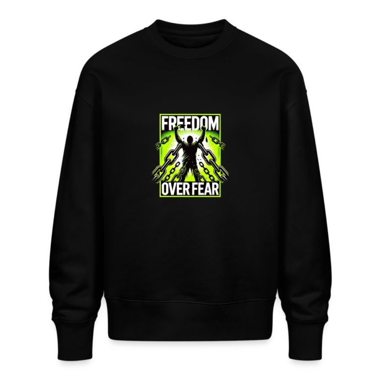 freedom-over-fear-stanleystella-unisex-oversize-bio-pullover-radder-schwarz