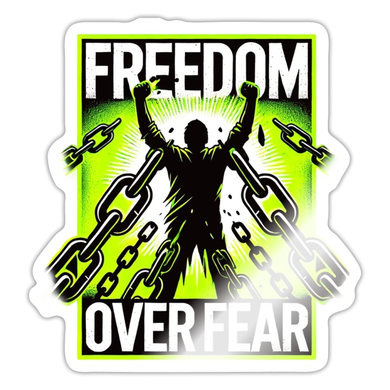 freedom-over-fear-sticker-weiss-glaenzend