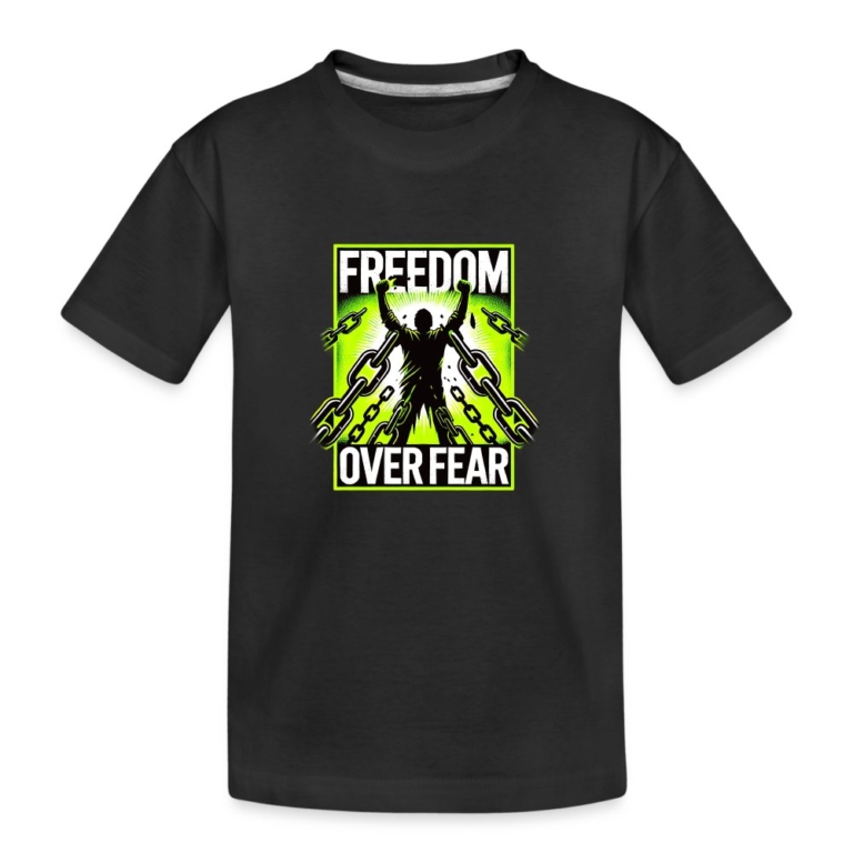 freedom-over-fear-teenager-premium-bio-t-shirt-schwarz