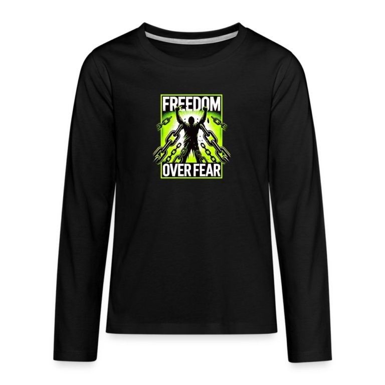 freedom-over-fear-teenager-premium-langarmshirt-schwarz