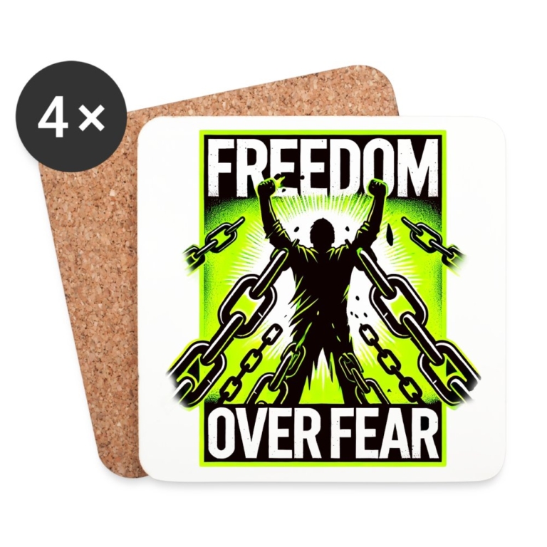 freedom-over-fear-untersetzer-4er-set-weiss