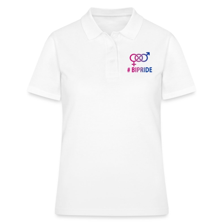 hashtag-bipride-glyphen-frauen-polo-shirt-weiss
