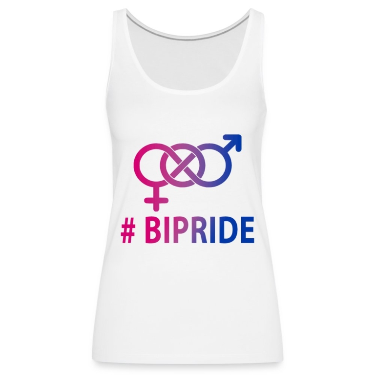 hashtag-bipride-glyphen-frauen-premium-tank-top-weiss