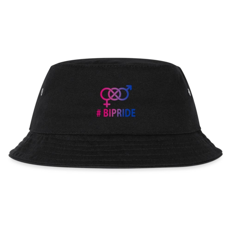 hashtag-bipride-glyphen-kinder-bucket-hat-schwarz