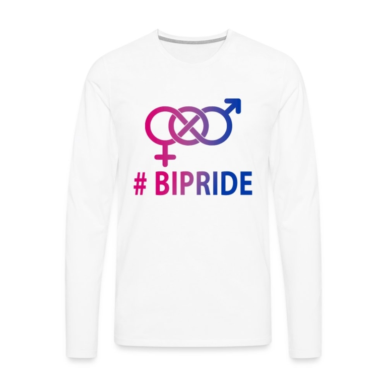 hashtag-bipride-glyphen-maenner-premium-langarmshirt-weiss