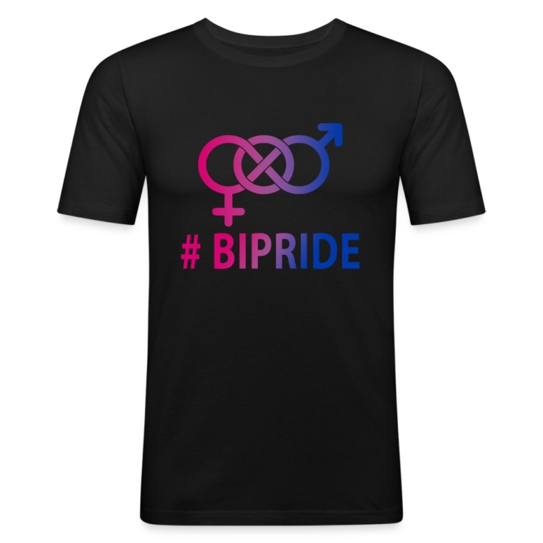 hashtag-bipride-glyphen-maenner-slim-fit-t-shirt-schwarz