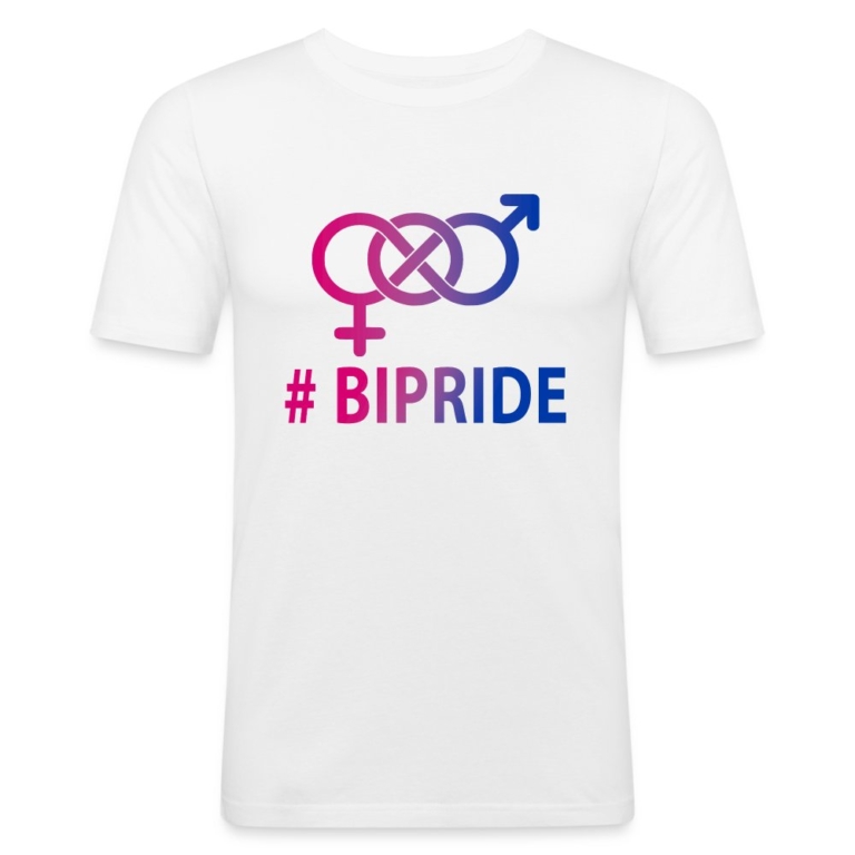 hashtag-bipride-glyphen-maenner-slim-fit-t-shirt-weiss