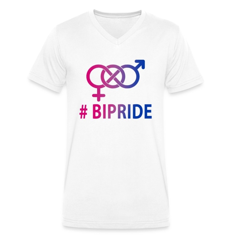 hashtag-bipride-glyphen-stanleystella-maenner-bio-t-shirt-mit-v-ausschnitt-weiss